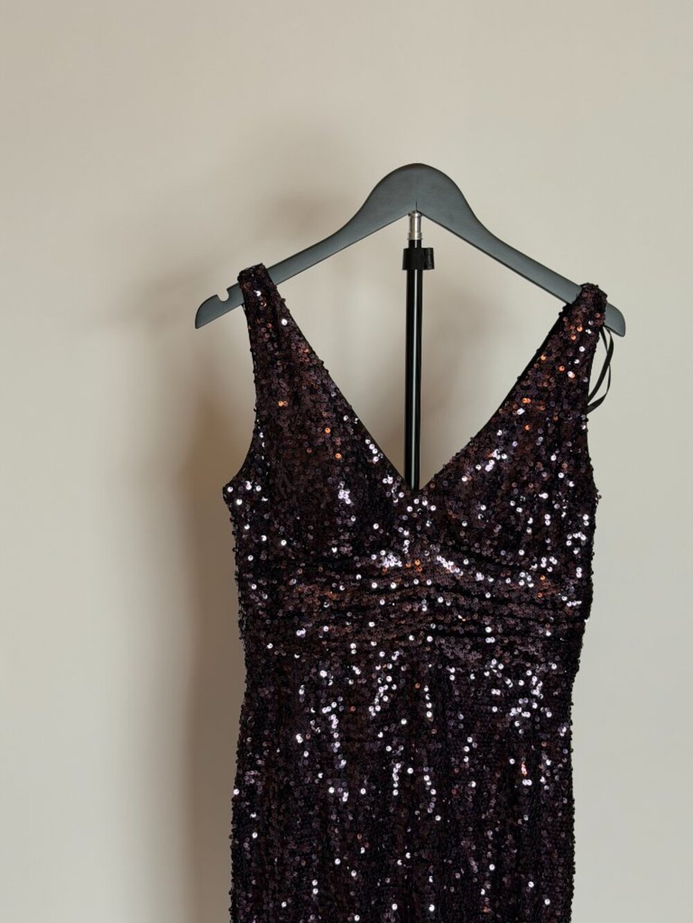 Purple Sequin Sleeveless Cocktail Dress - Picture 4 of 7